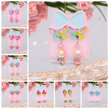 儿童耳夹无耳洞亚马逊热销女童可爱卡通假耳环小女孩耳饰公主耳夹