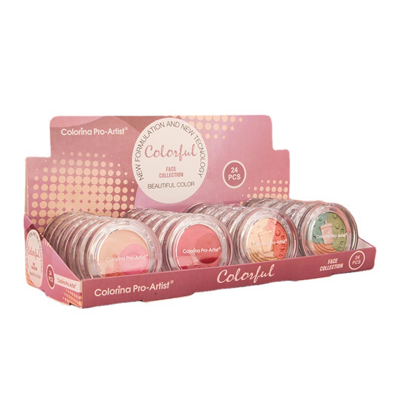 Maquillaje gradiente en relieve rubor transfronterizo perlado colorete mate en polvo bandeja de rubor cosméticos de belleza al por mayor