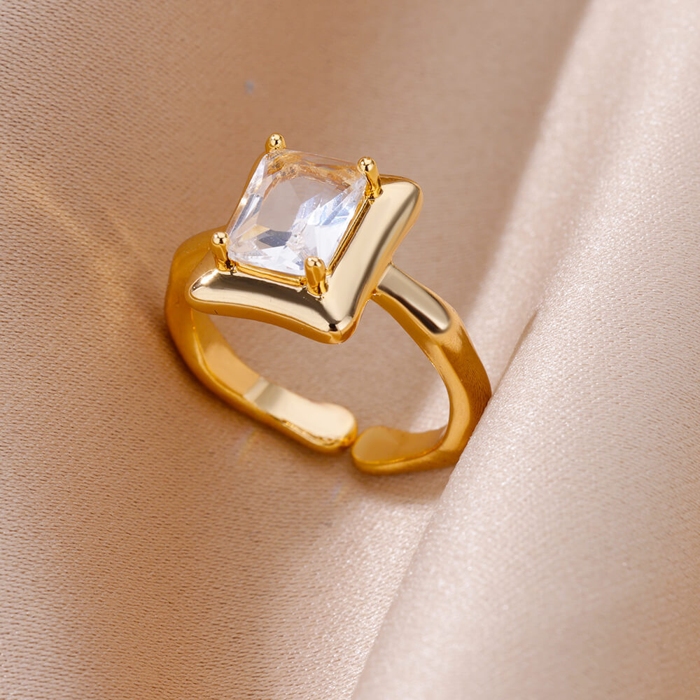 10g Weight Zircon Inlay Material Rings Classification Adjustable Ring Size 1 Piece Quantity Daily Occasion Copper Material Irregular, Heart Shape Pattern All Seasons Season Women's Gender Plating Design Elegant, Simple Style Style Wholesale Jewelry Elegant Simple Style Irregular Heart Shape Copper Zircon Plating Rings 18