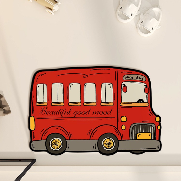 浴室地垫吸水防滑脚垫硅藻泥厕所地毯卫生间门口垫子卡通汽车家用