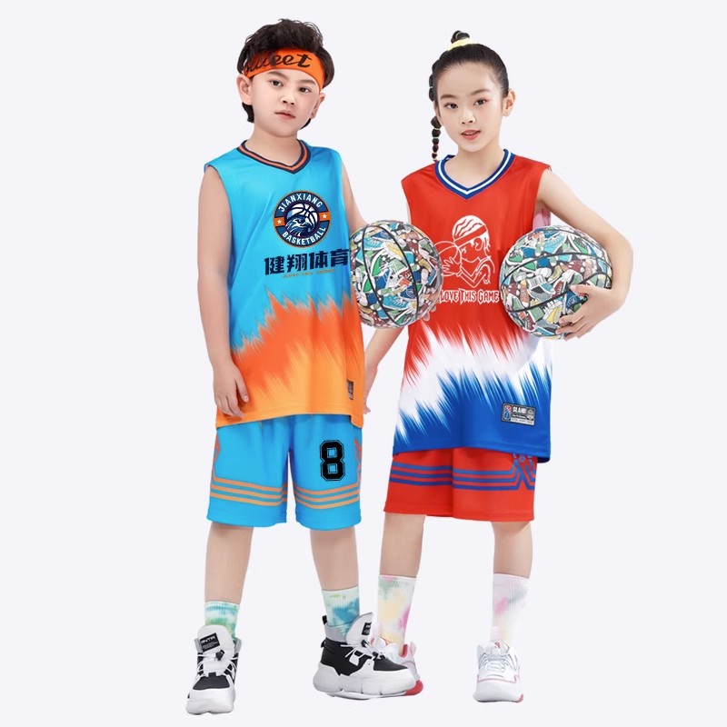 Children's basketball clothes boys' suit quick-drying breathable competition training clothes girls' summer competition clothes suit