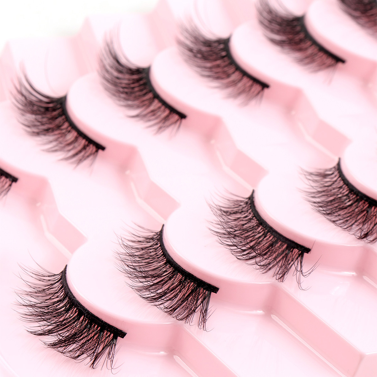 Comercio exterior explosivo diez pares de fibra química pestañas falsas, pelo frito europeo y americano, simulación estereoscópica, capas, pestañas grandes, mujeres