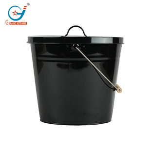 fireplace accessories matte black metal iron gray bucket with handle