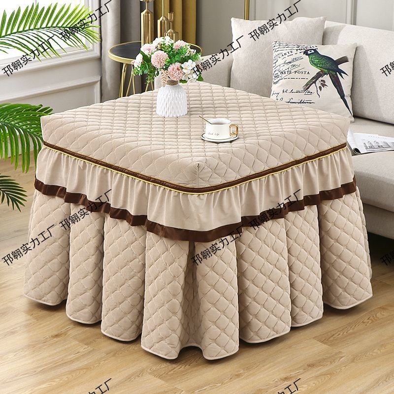 耐用款电炉罩套烤火炉罩电炉罩正方形电炉罩加绒加厚北欧风毛绒