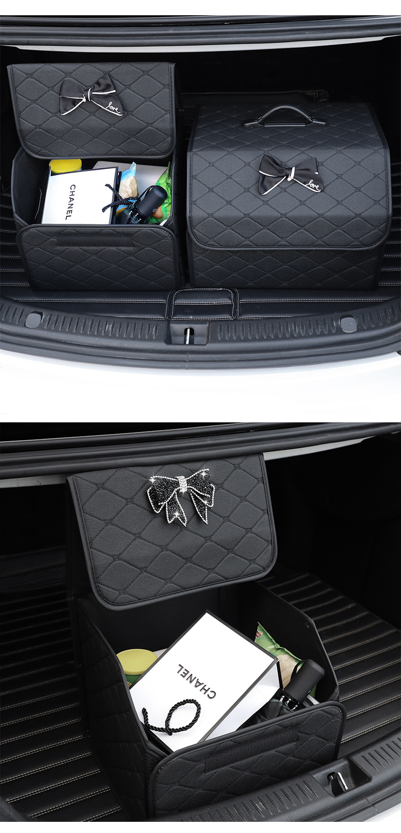 Cross-Border Car Trunk Storage Box Storage Box Creative Leather Folding Car Multifunctional Trunk Debris Organization