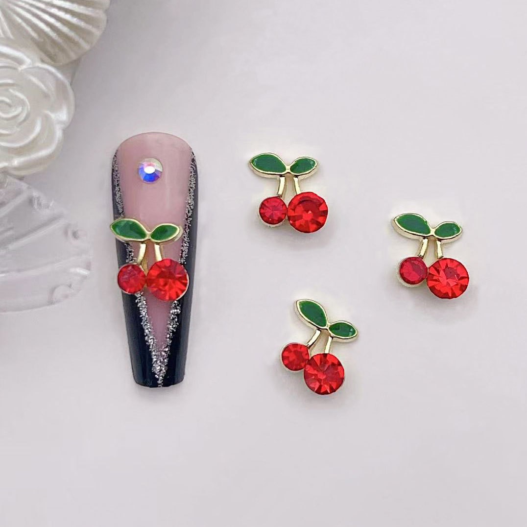 Red Cherry joyas de uñas accesorios de decoración de uñas para usar joyas de uñas DIY joyas de uñas al por mayor