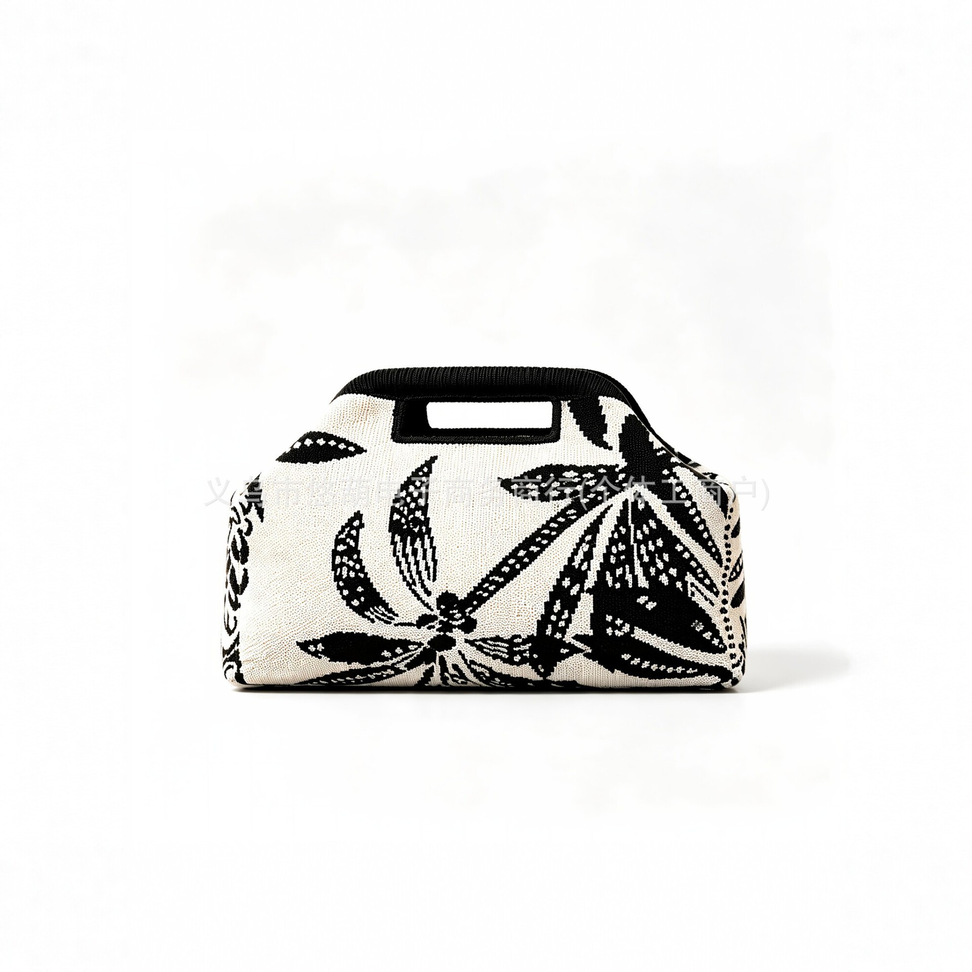 Cross-border best-selling fashion item: new color-block striped handbag, a stylish and versatile knitted tote bag, and a convenient makeup bag