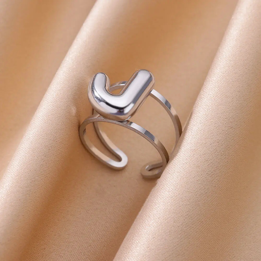 9g Weight 0.03µm-0.05µm Gold Plating Thickness PVD Coated Gold Plating Process Real Gold Plated Plating Material Stone-Free Inlay Material Open Rings Classification 1 Piece Quantity Casual, Daily Occasion 304 Stainless Steel Material Letter Pattern All Seasons Season Unisex Gender Simple Style Style Waterproof Non Tarnish, Plating Craft PVD Coated Real Gold Plated Letter 304 Stainless Steel Simple Style Waterproof Non Tarnish Open Rings 3