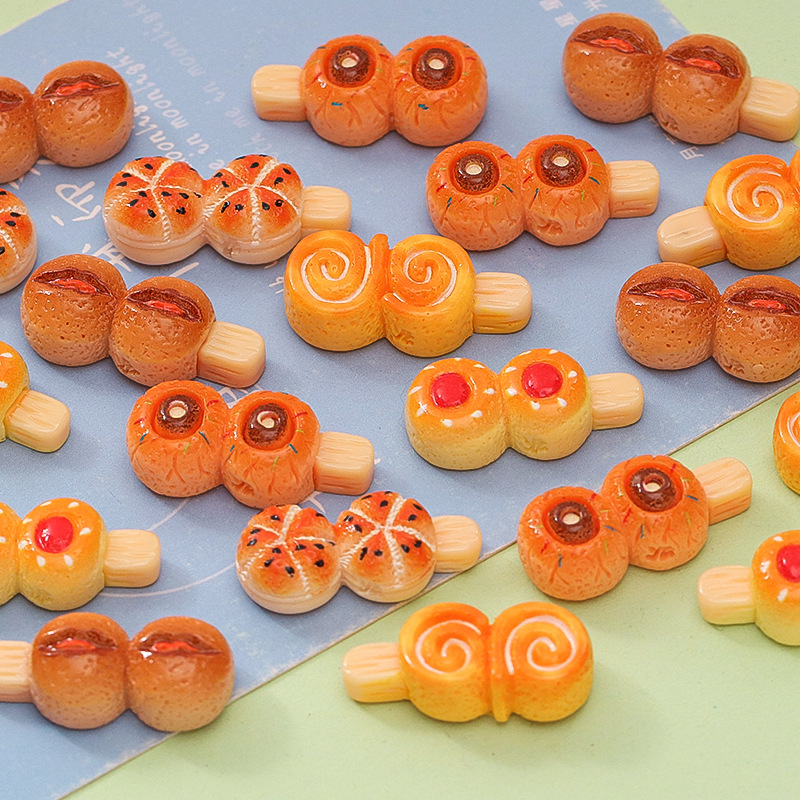 만화 시뮬레이션 오뎅 스트립 장난감 혼합 DIY 휴대 전화 케이스 헤어 액세서리 머리핀 냉장고 자석 신발 버클 어린이 액세서리