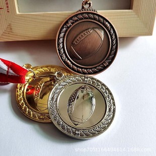 Small three-dimensional rugby competition individual group school sports meeting gold silver bronze medal Medal factory customization