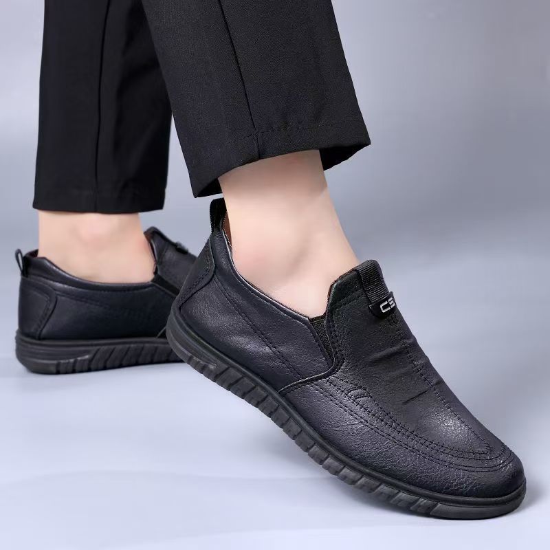 Hombres de negocios suaves de mediana edad zapatos casuales de mediana edad zapatos pu con suela gruesa zapatos antideslizantes zapatos transpirables para hombre image 2