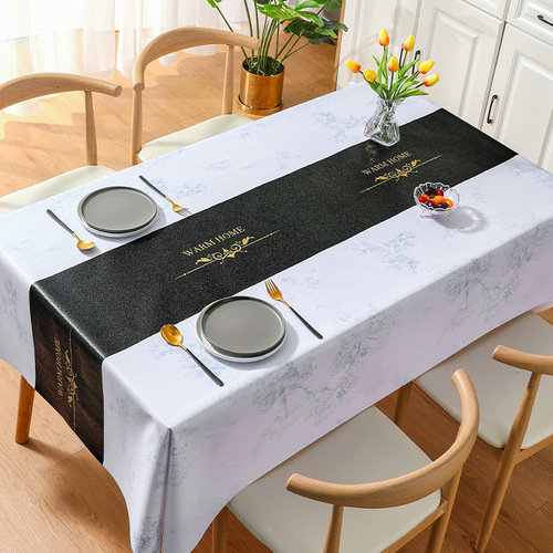 New Chinese style crown marble tablecloth wholesale waterproof, oil-proof and scalding pvc rectangular tablecloth coffee table cloth cross-border
