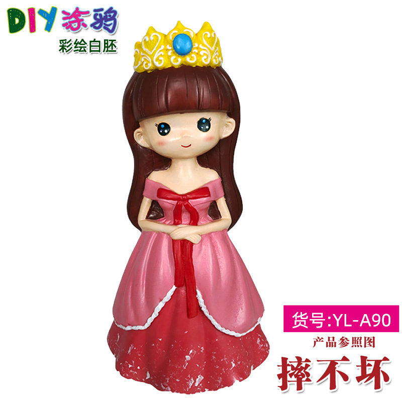 Gran vinilo yeso muñeca embrión blanco al por mayor puntada alcancía gran puntada artesanal DIY colorear blanco