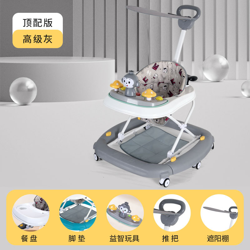 Caminante para niños iluminación de música educativa caminante para bebés un coche multiusos anti-Flip multifuncional caminante