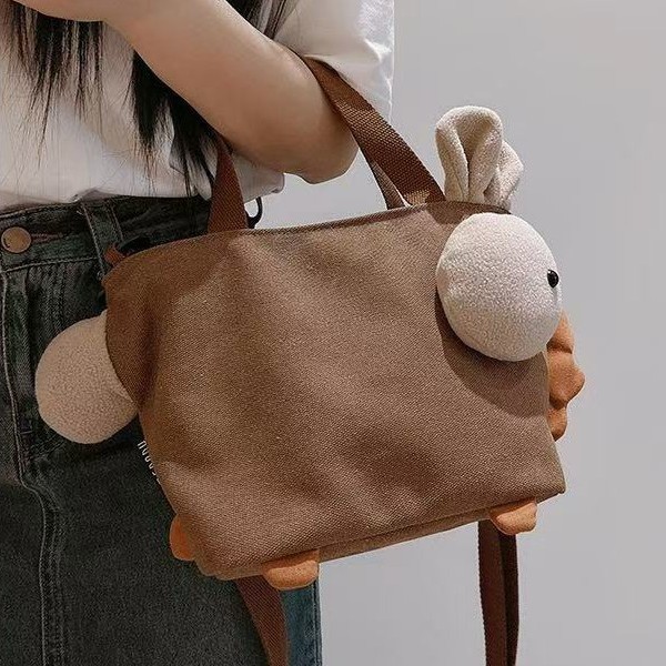 三色补丁椰子马小拎包女2024年秋冬新款可爱斜挎包小众雅丹单肩包