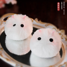 星饰 古风发饰毛绒发夹可爱兔子毛茸兔对夹软妹少女发钗边夹