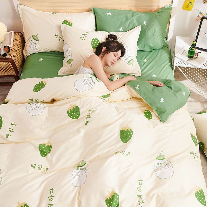 Cute de dibujos animados para niños funda de edredón de algodón de una sola pieza 90x120x150x200x230 funda de edredón de algodón dormitorio individual