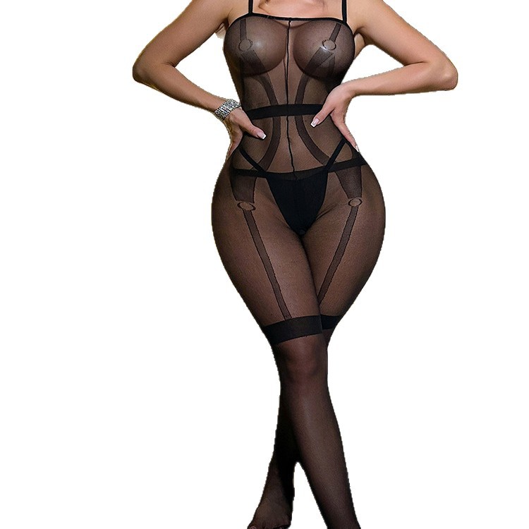 Pijama Sexy con Tirantes Jacquard Modelo 9011 de Nailon image 6