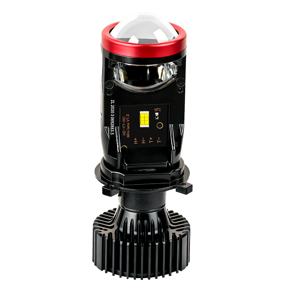 Faros LED de automóviles Y7 con lentes de luz alta y baja superbrillante en un faro luminoso oscuro faro general ojo de pez