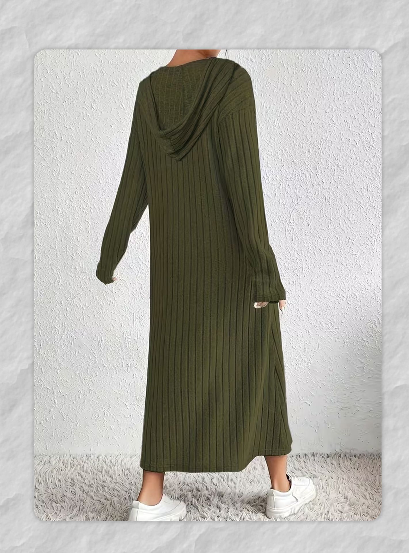 Abito musulmano elegante donna in maglia con cappuccio arabo_voghion.com