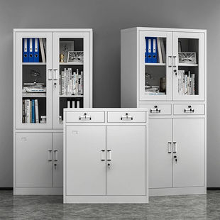 Simple Steel Office Filing Cabinet, Thickened Anti-Corrosion and Rust-Proof Iron Cabinet with Lock, Storage and Storage Information Filing Cabinet