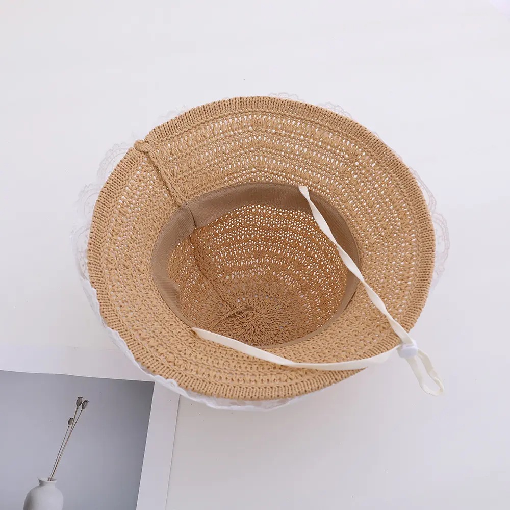 Sombrero para el sol para niñas Sombrero para el sol para niñas de estilo fino de verano Sombrero para el sol Sombrero de paja para niños de princesa de playa linda