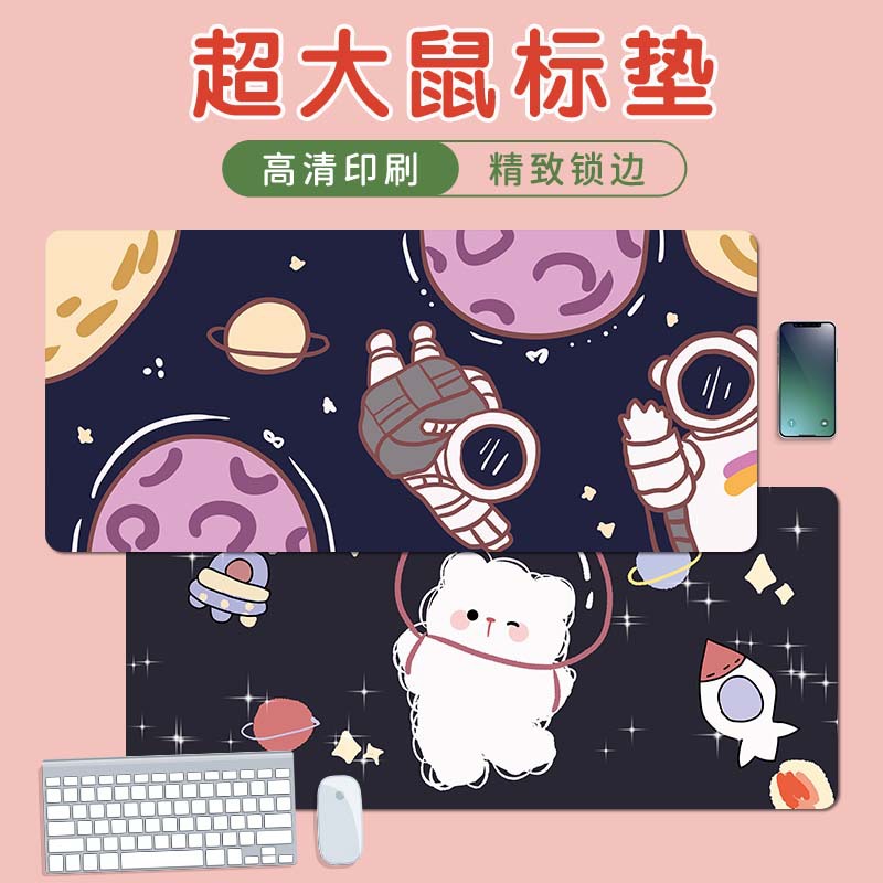 마우스 패드 대형 스틱 그림 낙서 동물 키보드 패드 확대 두꺼운 잠금 가장자리 도매 대형 사무실 책상 패드 하나