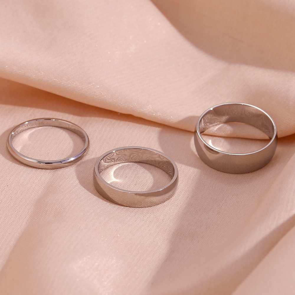 stainless steel ring, silver plain, solid