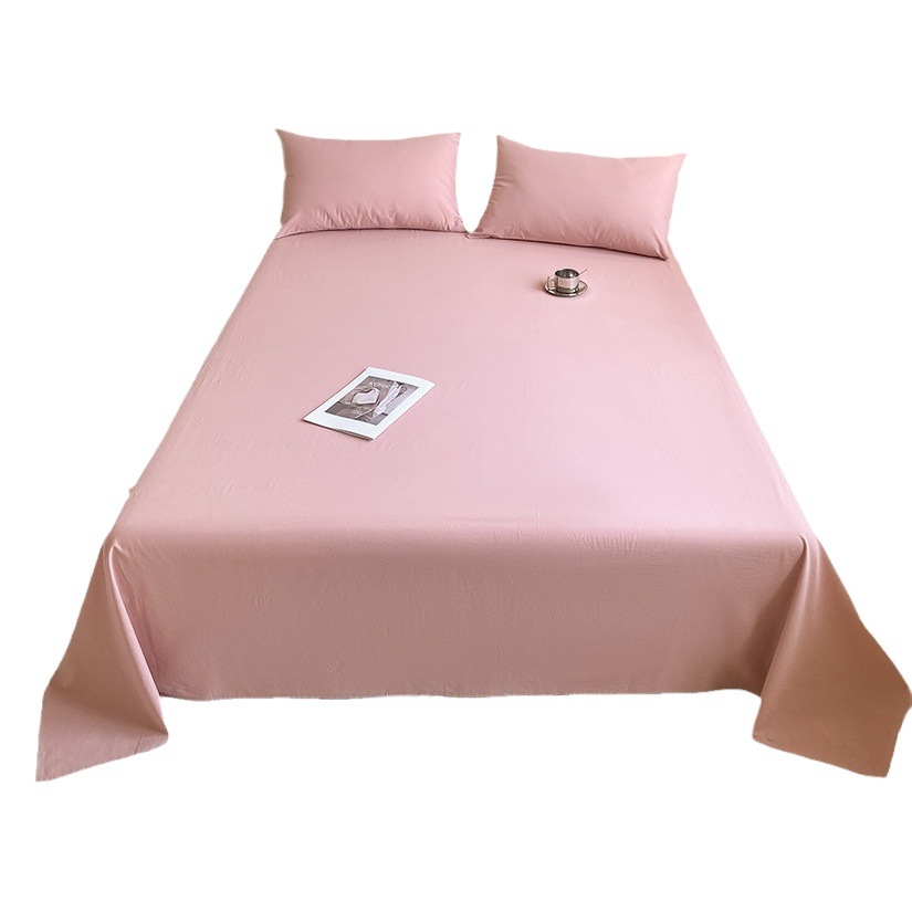 Simple Thickened Bed Sheet Single Piece, Maternal and Infant Grade, Solid Color, 60 Thread Count, Student Dormitory Single Bed, Washed Cotton, Wholesale, Ins Style
