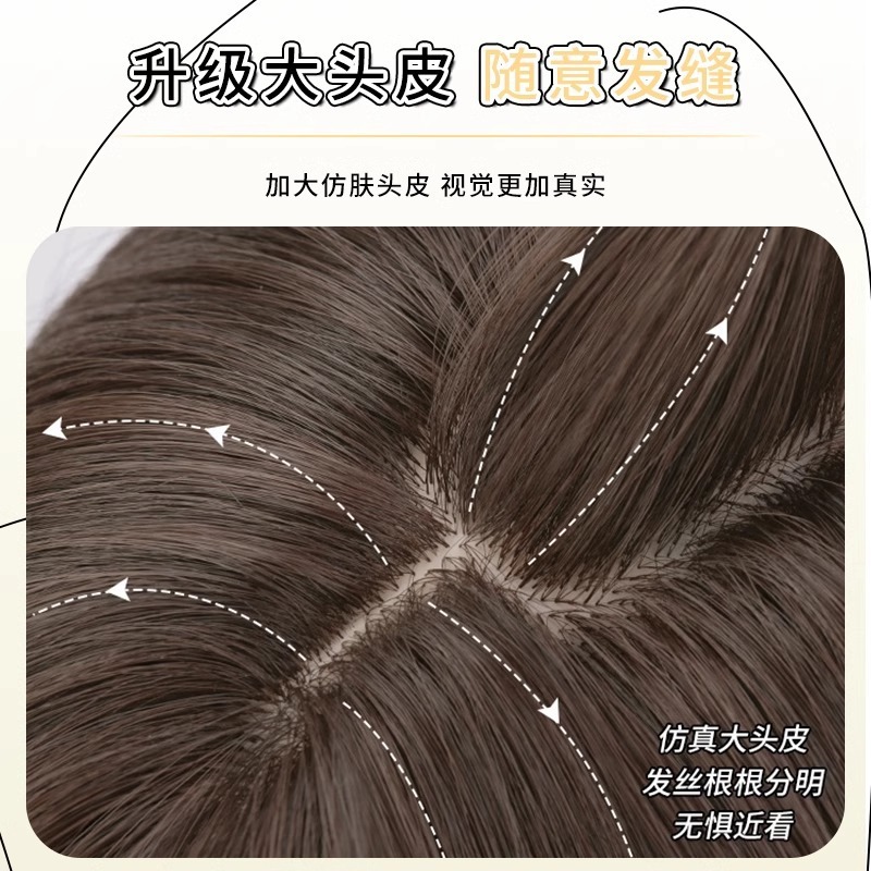 短发假发女夏全头套式自然波波头中分减龄一刀切仿真发整顶假发套|undefined