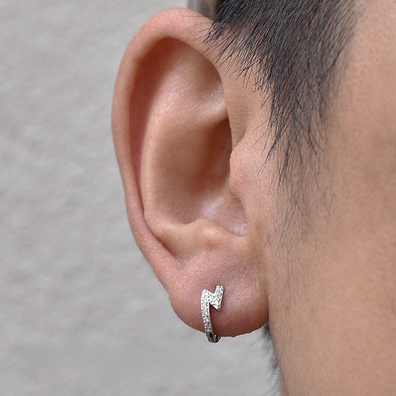 Diamond Lightning Earrings Zircon Ear Cuffs For Men And Women_voghion.com
