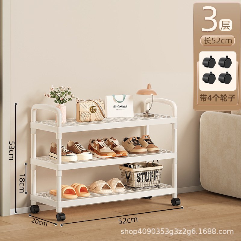 바퀴가 달린 3겹 52cm [신발 6-9켤레 수용 가능]
