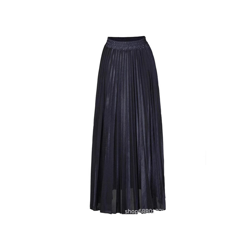 2025 New Pleated Skirt Long Skirt Wholesale Hong Kong Style High Waist Large Hem Pleated Skirt
