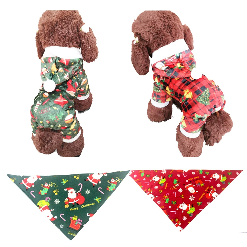 Осенне-зимняя Рождественская одежда для четвероногих домашних животных Новые Аксессуары для кошек коралловый бархат треугольное полотенце для собак шарф для домашних животных полотенце для слюны