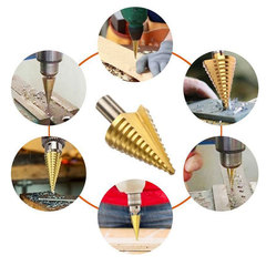 Direct Sales 5-35mm Natural High-Speed Steel Step Drill Bit – Multi-Functional Hole Opener, Pyramid Drill for Woodworking & Metal Sheet Punching
