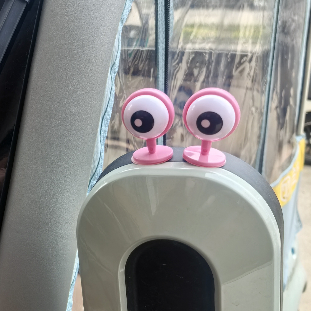 Decoración de ojos de coche eléctrico, personalidad, amor divertido, accesorios de ojos, lindo coche de batería, decoración de transformación de locomotora