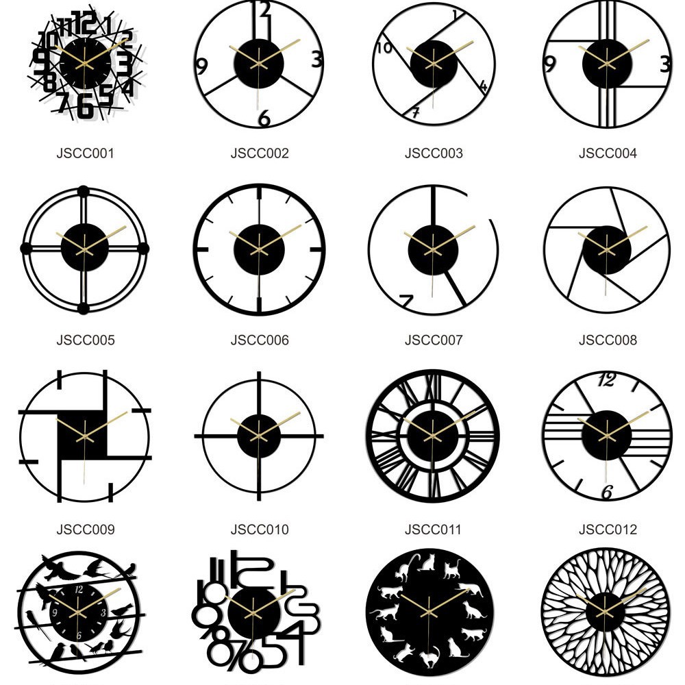 JSCC001-020 cross-border iron round metal wall clock home wall decoration clock