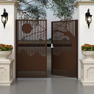 Aluminum Art Villa Gate Courtyard Gate Modern Simple Community Gate Entrance Gate Single and Double Garden Gate Fence Gate New Product