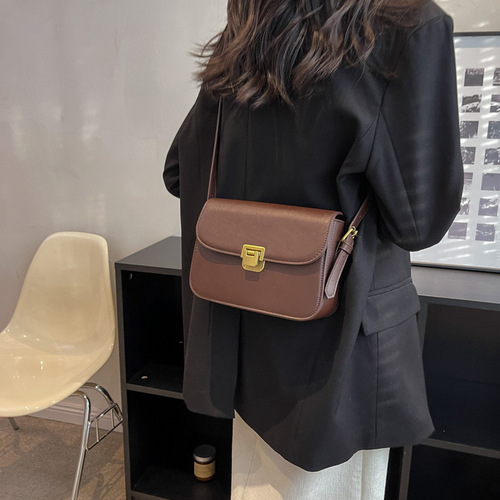 Ladies' Bag 2024 Trendy Fashion Simple Crossbody Bag Retro Stylish Shoulder Small Square Bag Cross-border