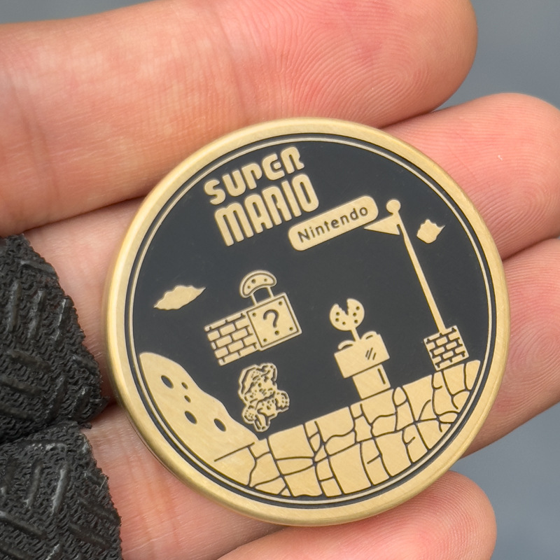 EDC マリオステンレス鋼金属減圧アーティファクトおもちゃフィジェットスピナープッシュカード|undefined
