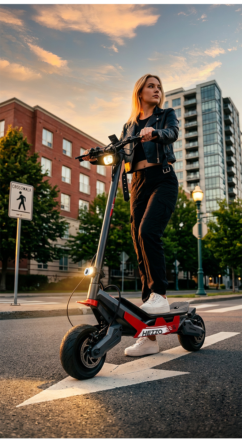 Cross-border exclusive F10 electric off-road scooter, featuring dual motors, high power, long battery life, and a foldable design, making it an ideal adult mobility vehicle