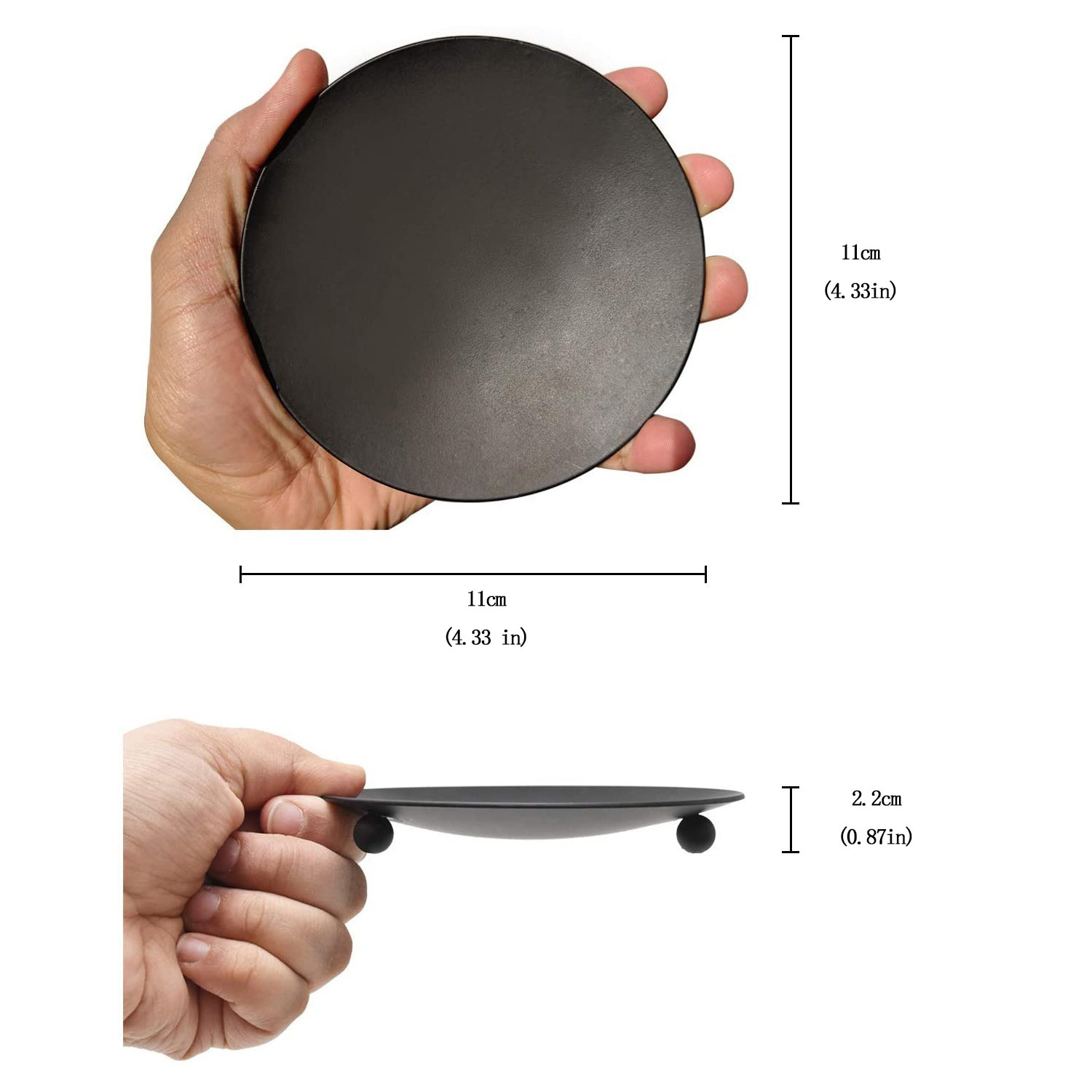 Portavelas de Hierro Negro, Base para Velas de Aromaterapia, Bandeja Redonda para Velas, Portavelas de Hierro para Bodas, Regalo de Arte Festivo