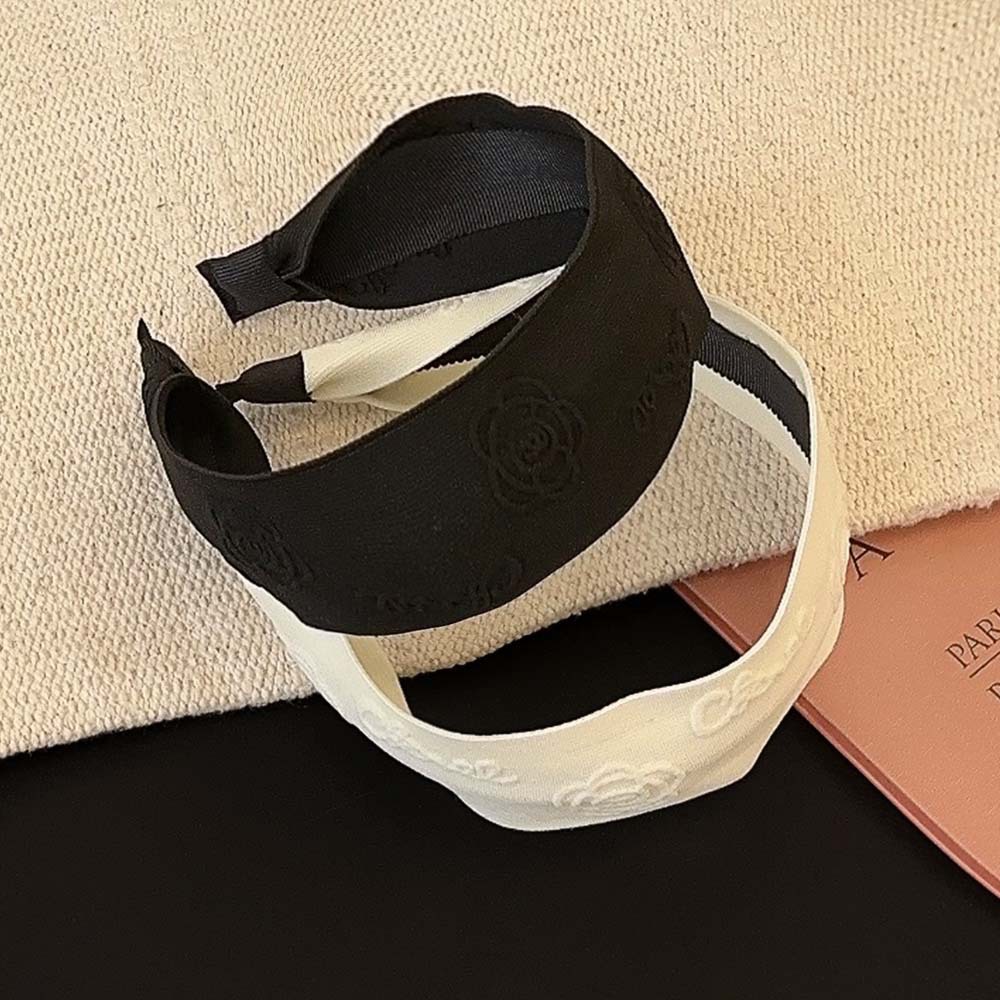 Nuevo pequeño viento de fragancia banda ancha temperamento femenino de alto grado cráneo alto lavado de cara prensado banda de cabello flores accesorios para el cabello