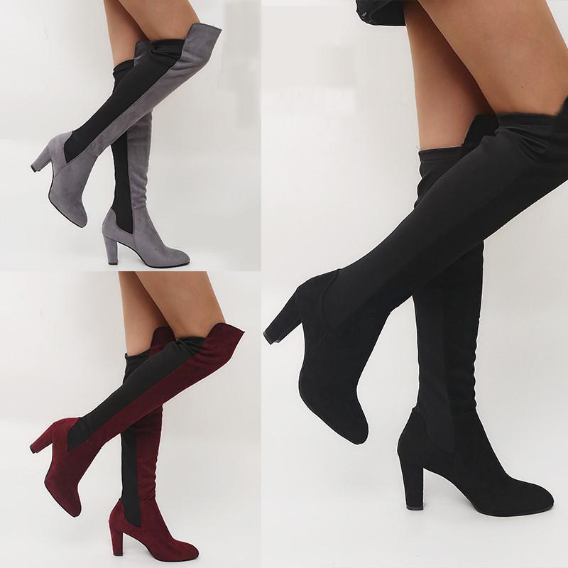 Plus size Winter Knee boots Women High H...