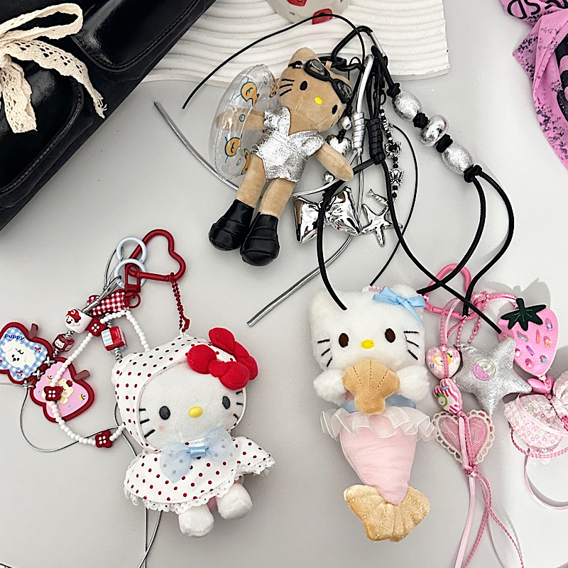 hellokitty娃娃哈喽钥匙扣kitty挂件公仔书包挂饰女生韩系包挂件|undefined