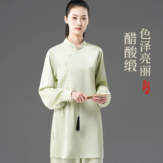 太极服女2026新款醋酸缎八段锦练功服漂亮表演比赛斜襟新式太极服
