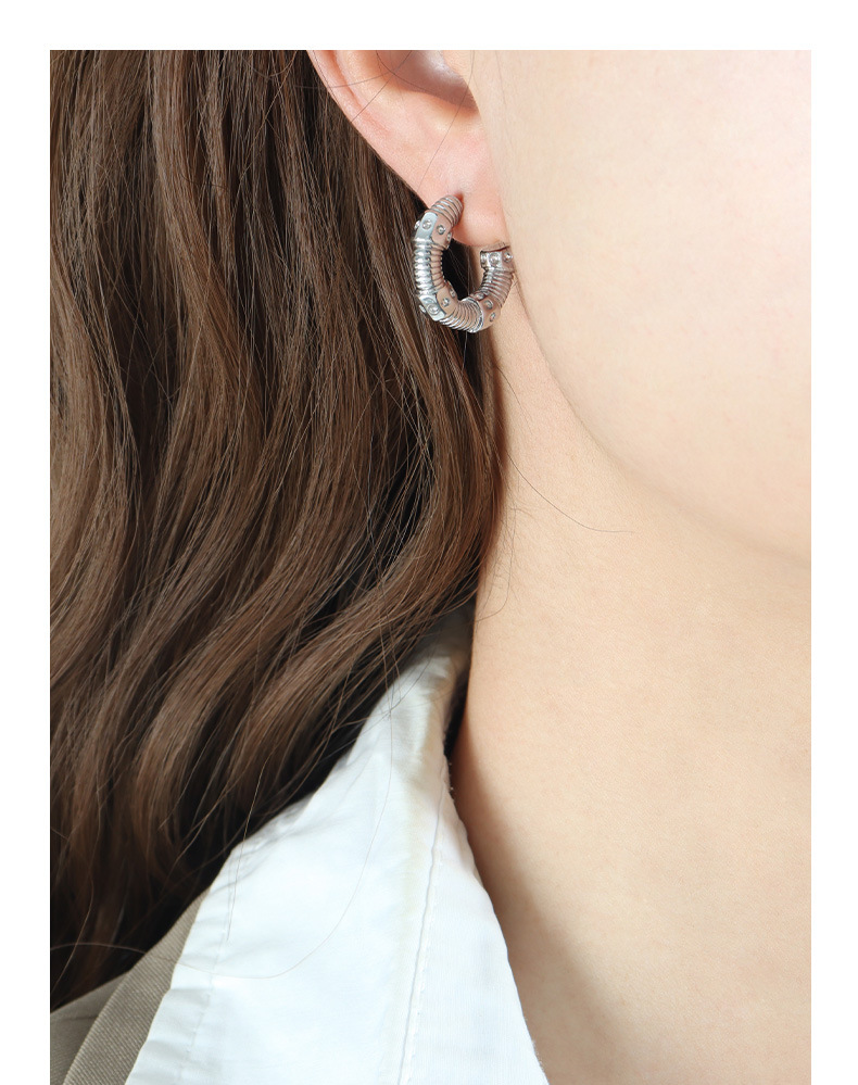 Sugar Cube Earrings Titanium Steel Versatile Niche Earrings_voghion.com