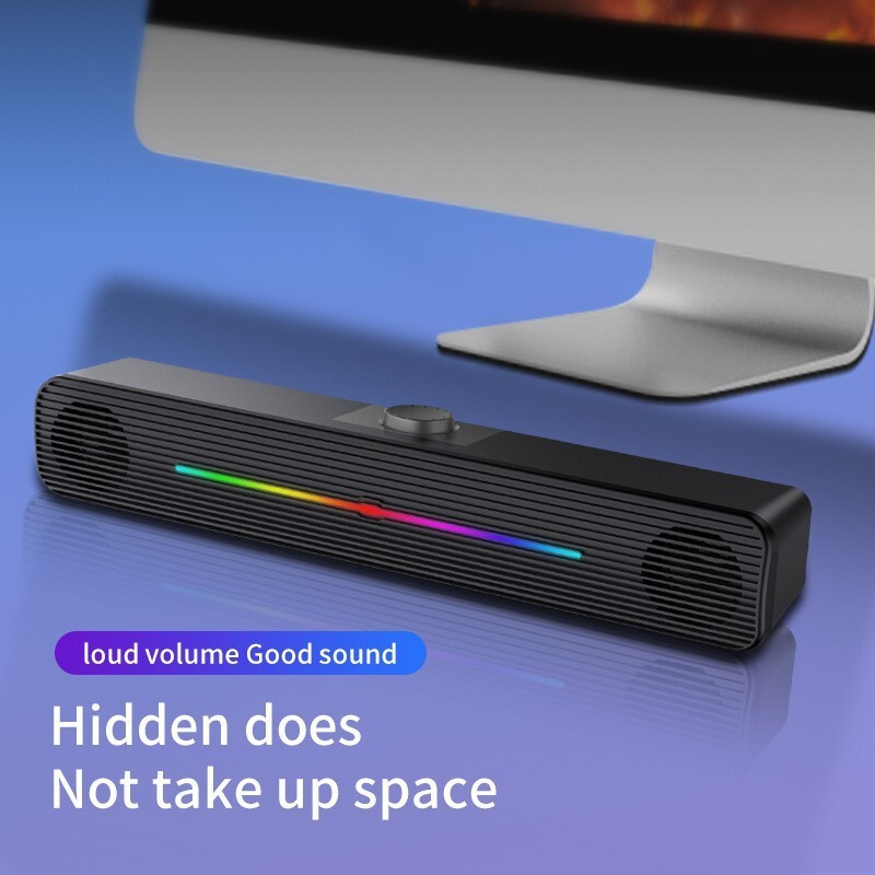 Rgb Computer Audio Game Notebook Desktop Desktop USB Multimedia Small Speaker Long Light-Emitting Subwoofer