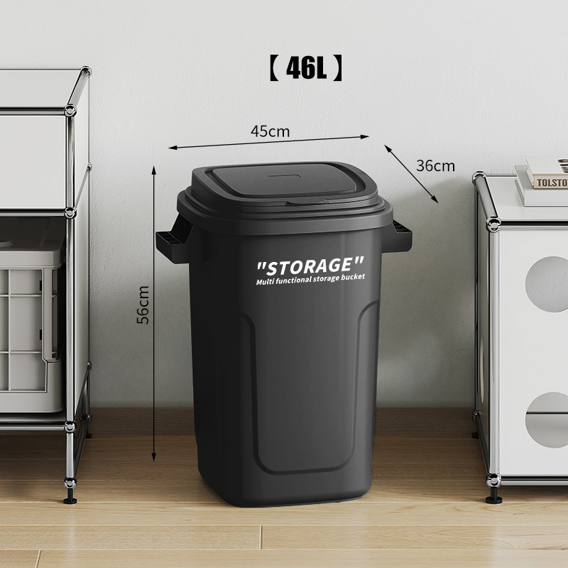 キッチンゴミ箱家庭用新しい大型蓋付き高さ紙バスケット家庭用屋外インダストリアルスタイル大容量ゴミ箱|undefined