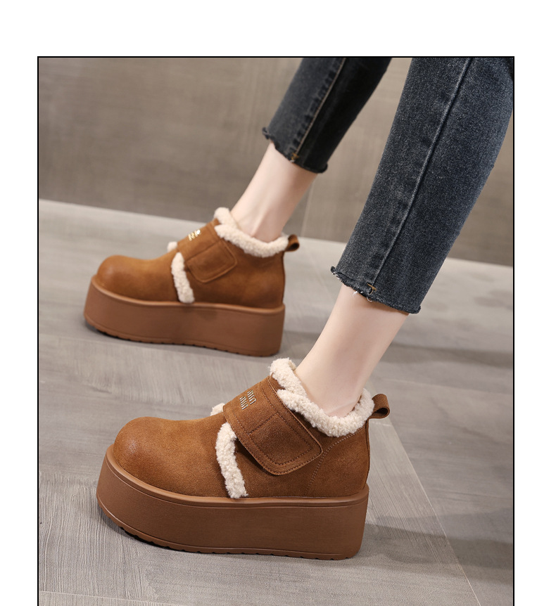 Giày boot nữ cổ cao tăng chiều cao đế dày lót nhung giữ ấm mùa đông — Màu đen chi tiết 15